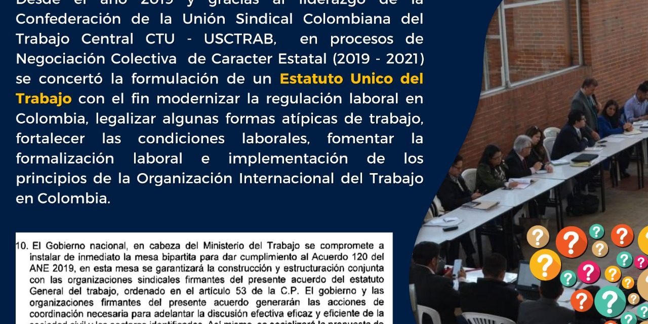 ¿ cómo va el proceso de formulación del estatuto del trabajo?