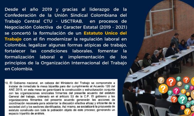 ¿ cómo va el proceso de formulación del estatuto del trabajo?